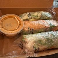 Three pack of vegan spring rolls at Paper Rice  in Pasadena