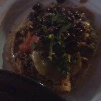 Blurry dark pic of taco with all the toppings at Por Siempre Vegana - Food Stall in Mexico City