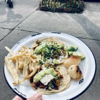 Chimichurri and al pastor taco at Por Siempre Vegana - Food Stall in Mexico City