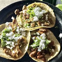 3 great tacos for 65 pesos  at Por Siempre Vegana - Food Stall in Mexico City