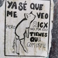 I know I look tasty, but you don't need to eat me just for that at Por Siempre Vegana - Food Stall in Mexico City