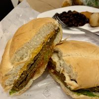 My first Tortas de Milanesa. at Por Siempre Vegana - Food Stall in Mexico City