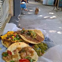 A plateful of tacos at Por Siempre Vegana - Food Stall in Mexico City
