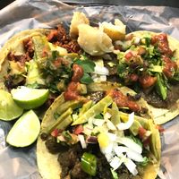 Vegan tacos with toppings!  at Por Siempre Vegana - Food Stall in Mexico City