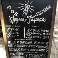 Chalkboard  at Por Siempre Vegana - Food Stall in Mexico City