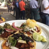 The crowd agrees best tacos  at Por Siempre Vegana - Food Stall in Mexico City