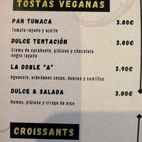 Vegan items on menu  at Parthenon  in A Guarda
