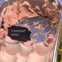 Strawberry sorbet  at Gino's Gelato  in Dublin