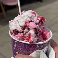 Cherry & chocolate and dragonfruit sorbet - Milk & Honey, Seahouses  at Milk & Honey in Seahouses