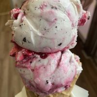 Chocolate & cherry ice cream   at Milk & Honey in Seahouses