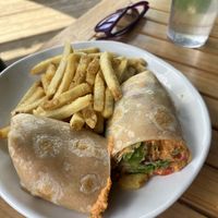 Veggie lovers wrap w fries  at Chicken N Pickle  in North Kansas City