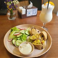 Scrambled tofu wrap. at Green Cafe & Shop in Lviv