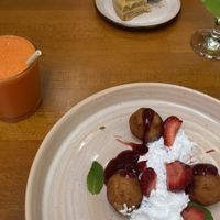 Vegan Syrnyky  at Green Cafe & Shop in Lviv