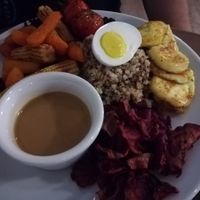 Garden bowl with a fake egg at Green Cafe & Shop in Lviv