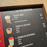 Menu at Gelateria La Romana in Monza