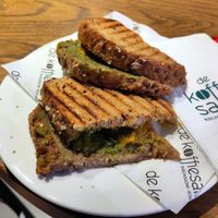 Vegan avocado tosti (with grilled vegan cheese) at AMS - De Koffiesalon - Schipol Plaza in Schiphol