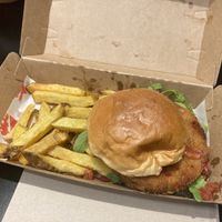 Vegan burger and chips!  at Kocina Kanalla in San Sebastian