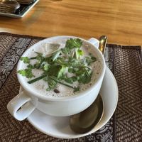 Vegan coconut milk soup  at Napalai Thai Cooking School in Koh Chang