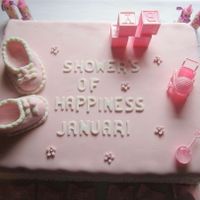 Vegan baby shower cake at Rose Valley Cakes in Queens