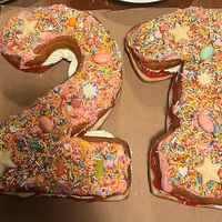 vegan 21st birthday donut at Go Nuts on Donuts in Christchurch