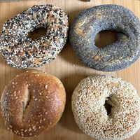 Everything, poppyseed, rosemary pink salt, and sesame   at Lefty's Righteous Bagels in Evanston