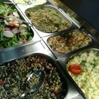 Buffet with a lot of non contamined vegetables at Shekinah in Rio De Janeiro