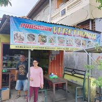 Friendly owners at Prasadam Vegetarian in Singaraja