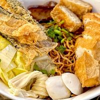 Vegan dry Yong Tau Foo noodles at Vege Yong Tau Foo - 美味園釀豆腐 in Kuching