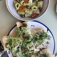 Focaccia et plat du jour  at Belli Guinguette de Salvagnac  in Salvagnac