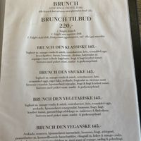 Brunch menu  at Lava in Aarhus
