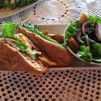 vegan Turkey sandwich  at Dodo Bon Pan Cafe in Panama City