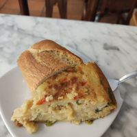 Pincho de tortilla at Cafe Atelier in Salamanca