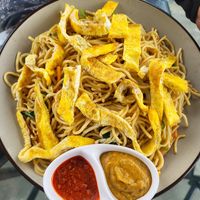 Chowmein egg at Wall Street Cafe & Bar in Pokhara