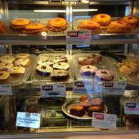 Bakery case with vegan donuts at LUNCH Cafe and Eatery in Fairbanks