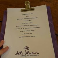 Speisekarte at Deli Bluem in Vienna
