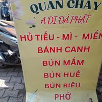 The sign i spotted. Chay means vegan or vegetarian restaurant. 
Name.  Menu at Quan Chay A Di Da Phat in Ho Chi Minh City