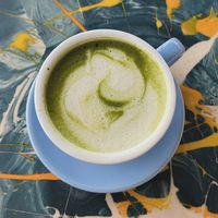 Matcha Latte with oat milk 🍵   at Janice Wong at the Supertree in Central Singapore