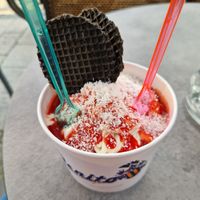 Veganes Spaghetti Eis ohne Sahne at Eiscafe Benito in Wurzburg