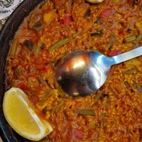 Paella for 3 at Antigua Taberna de Las Escobas de 1386 in Sevilla