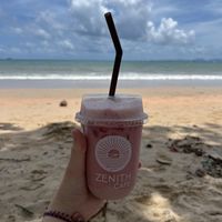Vegan strawberry horchata  at Zenith Cafe in Ao Nang