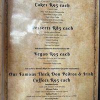 There are multiple vegan dessert options. at Simon's Restaurant in Constantia
