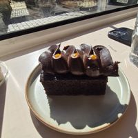 Vegan chocolate ganache cake with passionfruit at Company Bakery in Musselburgh
