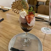 strawberry chocolate ice cream parfait  at JoGeSaYu in Hiroshima