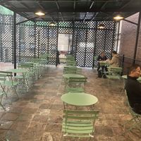 Outdoor eating (with an awning to protect you from the rain)  at Tompkins Square Bagels - Upper East Side in New York City