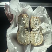 Toasted everything with vegan cream cheesee  at Tompkins Square Bagels - Upper East Side in New York City