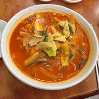 The vegetarian jjamppong is much less spicy than the regular version, so give it a try if you’re hesitant about the heat.  at Taewon - 태원 in Daejeon
