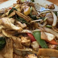 Drunken Noodles with Tofu  at Thai Angle Restaurant in Durham