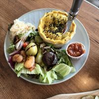 Vegan pie and salad  at Atelier in Berwick-upon-tweed
