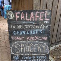 Little vegan sign right there! at Saucery in Greyton