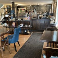 Interior seating at Cellar Door Coffee Co in Garrettsville